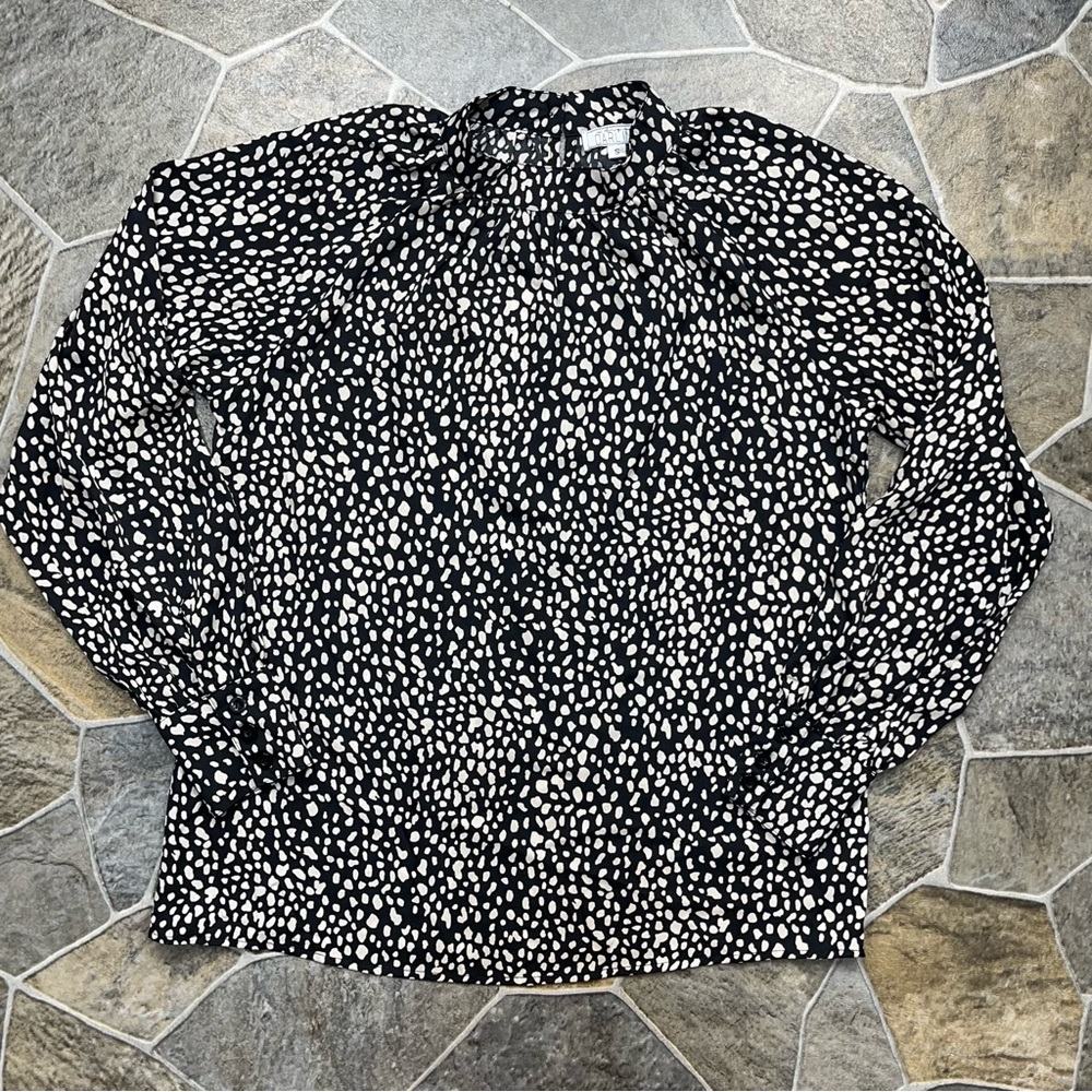 A Dip of Darling Animal Print High Neck Blouse - Picture 4 of 11